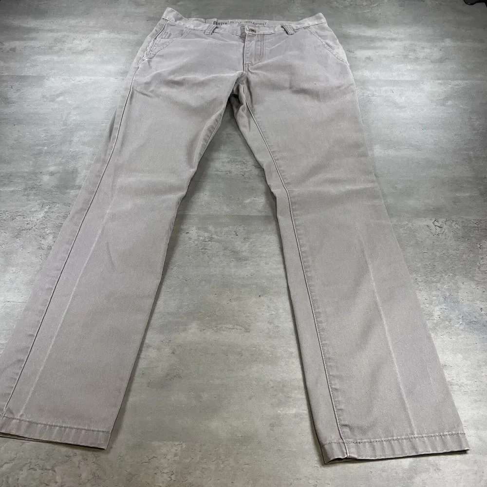 Free World‎ Pants Men 30x31 Gray Chino Trouser Straight Leg Skate Grunge Minimal